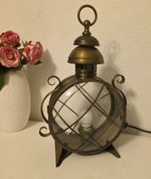 Vintage Lampe im maritimen Stil, Messing/Glas Lampe