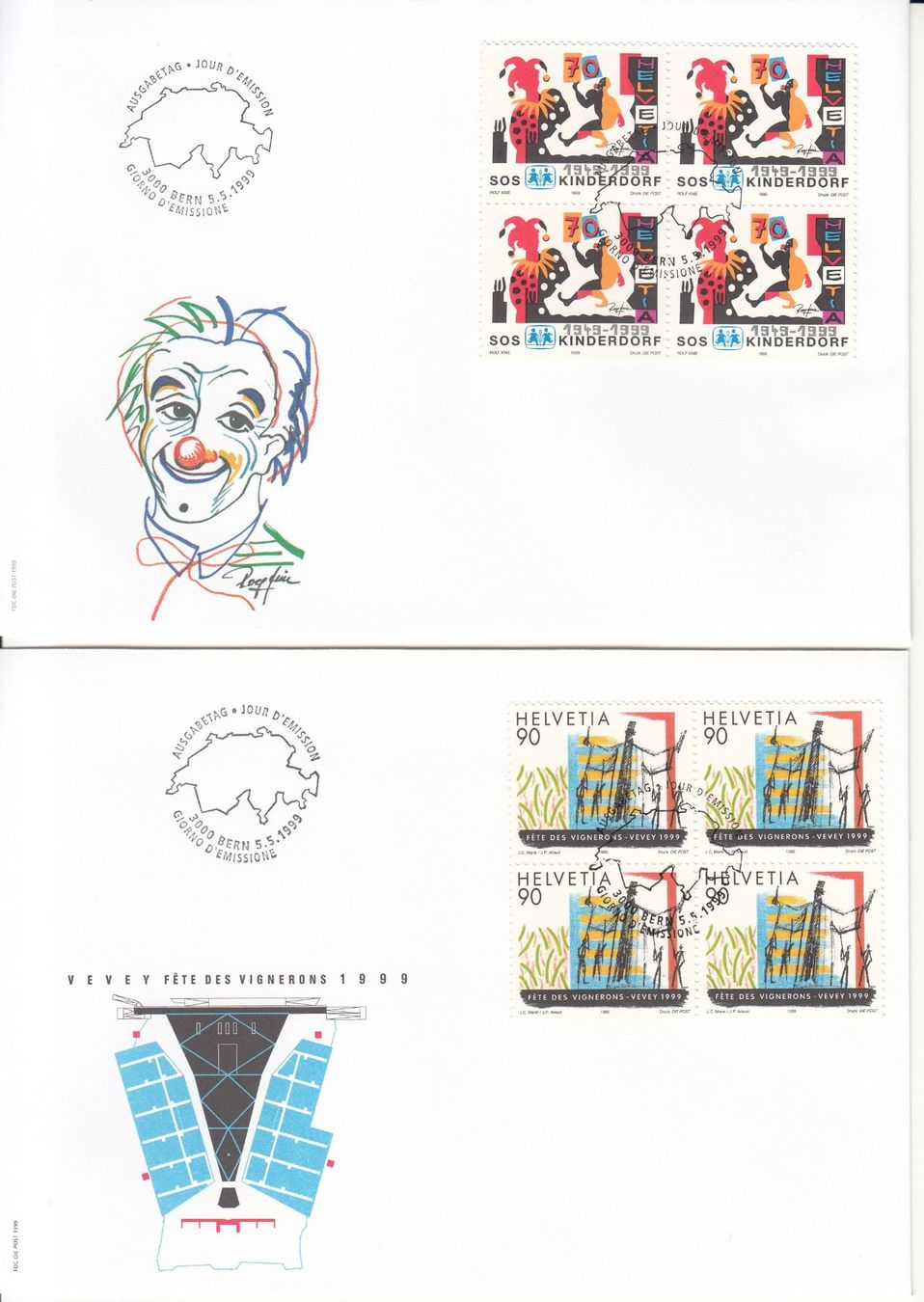 Tutti i francobolli: SBK 973 - 976 im 4er-Block FDC – Usato da Bürglen TG venduto da StampGraf 1