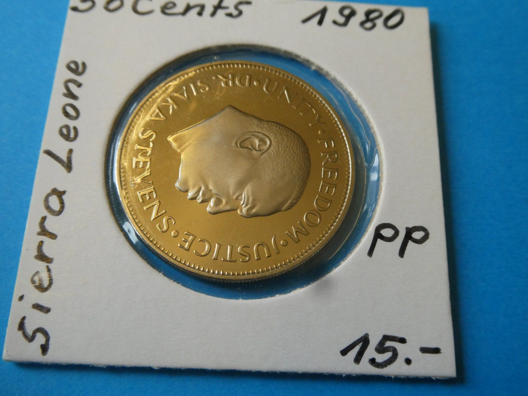 Tutti le monete: Sierra Leone 1980, 50 Cents  PP – Usato da Hinterforst venduto da Rohusri