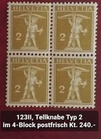 MA46) 123II, Tellknabe Typ 2, im 4-Block postfrisch Kt 240.-