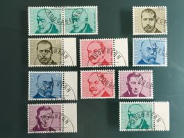 11 Briefmarken CH 1971 Portraitmarken II Ersttagsstempel