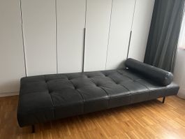 Designer Récamiere/ Tagesbett aus glattem Rindleder