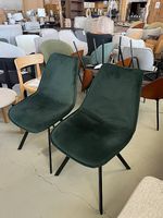 Retro Stuhl Beaulieu Velvet-Stoff waldgrün
