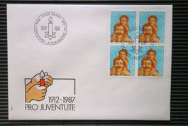 1987 5 FDC Viererblöcke Entwicklung Kind