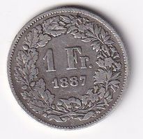 1  Franken Schweiz 1887 rar