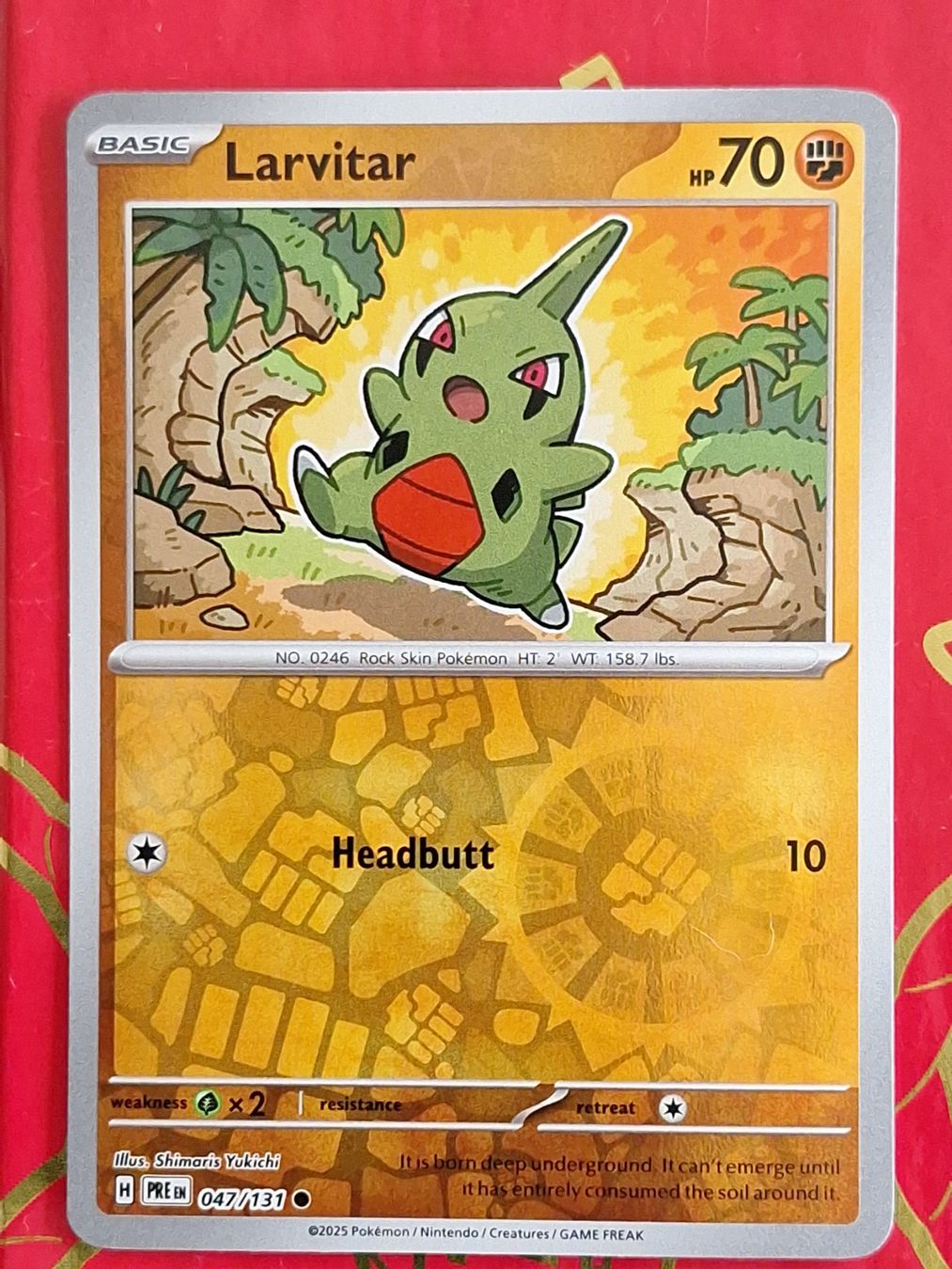 Pokémon Carte collezionabili: Larvitar - Reverse Holo Pokemon Prismatic Evolution – Usato da Altstätten SG venduto da GGsGameshop