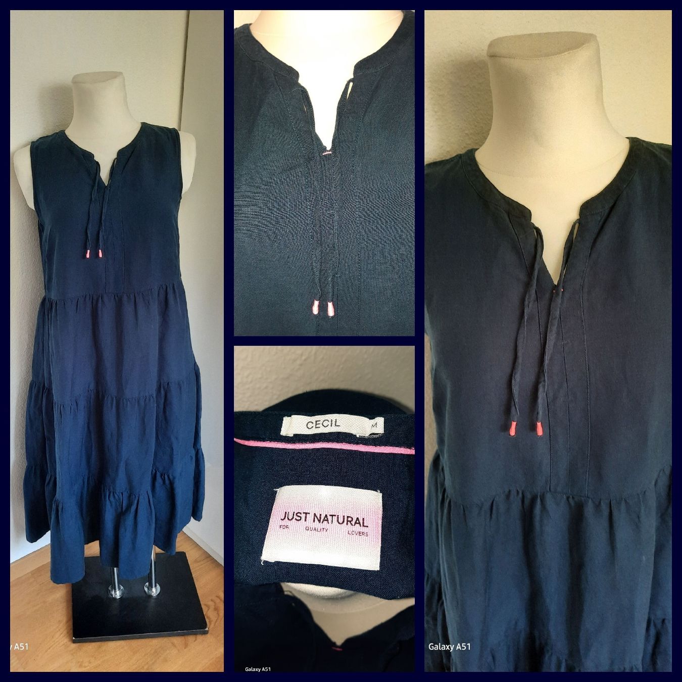 Cecil Kleider: ***CECIL*** Leinenkleid dunkelblau Gr M – Gebraucht aus Wädenswil von H2H_Secondhandshop