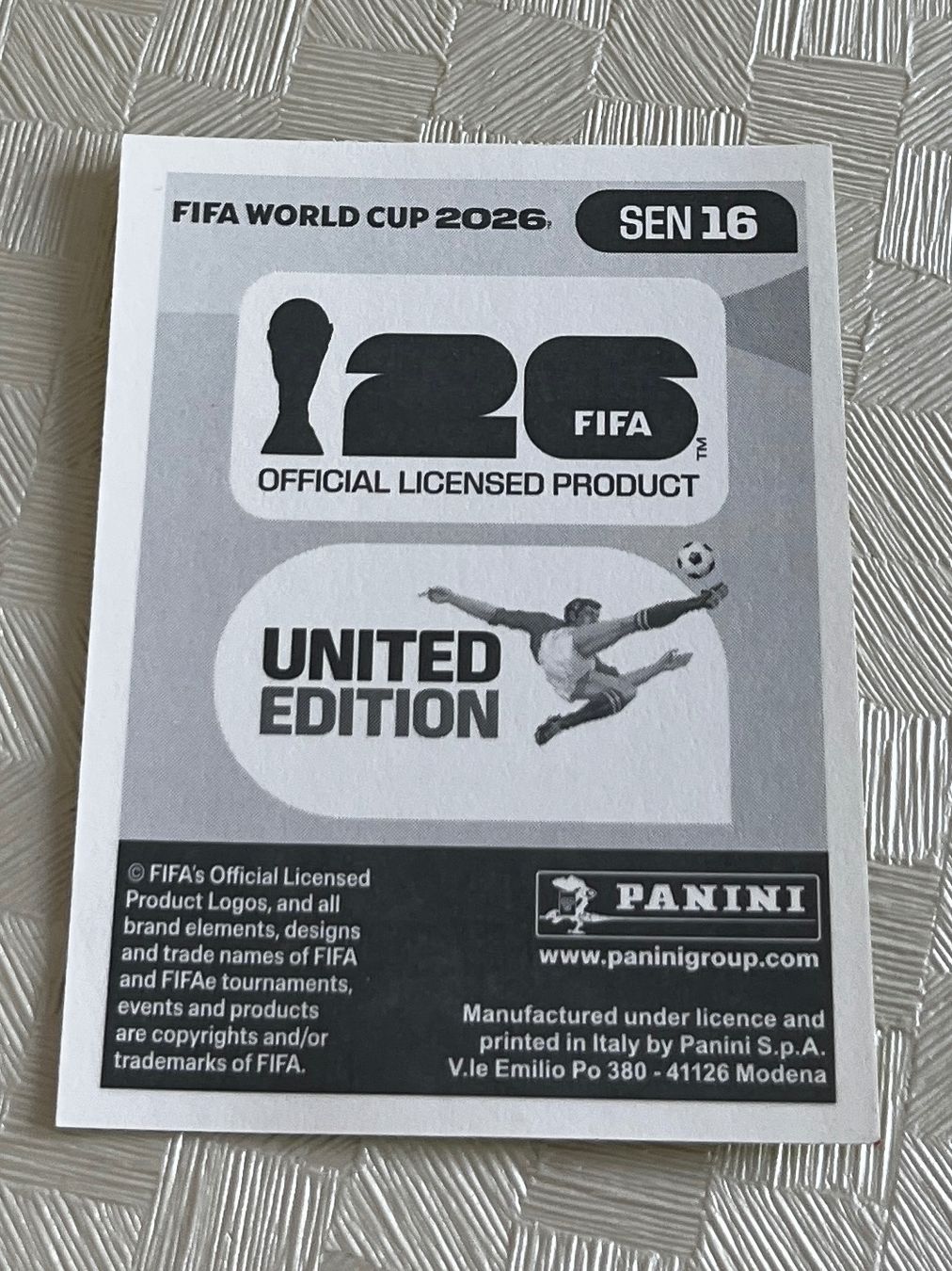 Panini Carte collezionabili: Panini Fifa World Cup 2026 SEN 16 – Usato da Winterthur venduto da Numero1 1