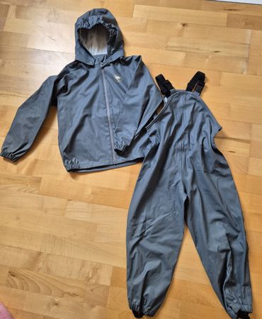 Regenkleider, grau, Jacke GR 128, Hose GR 116