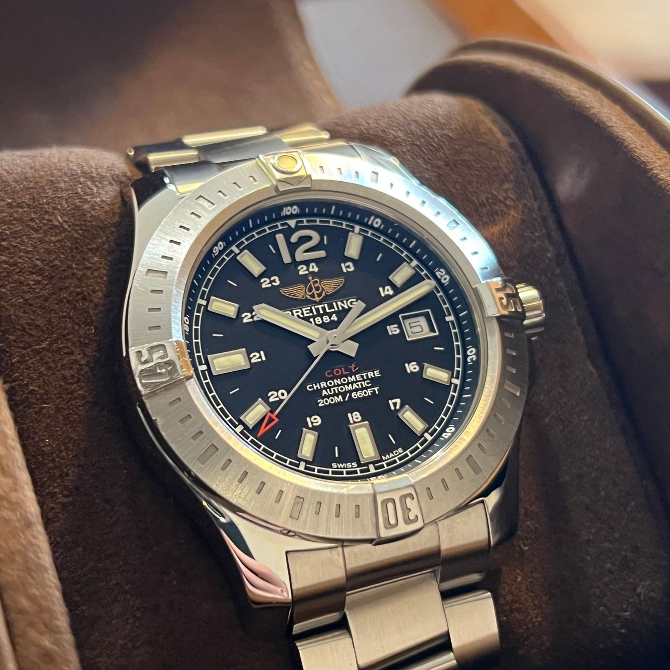 Breitling Orologi: Breitling Colt Automatic Date Black Dial Full Set A1738811 – Usato da Carouge GE venduto da Watchaser 1