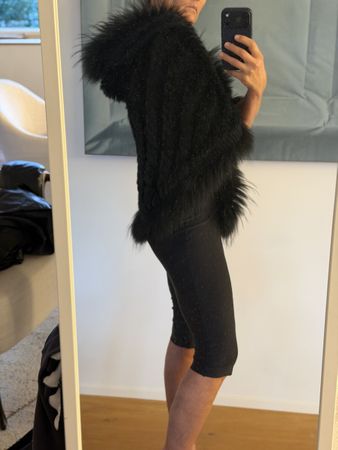 Leonardo Poncho mit Kapuze schwarz Grösse M 