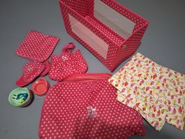 Komplettes Puppen Reisebett Set