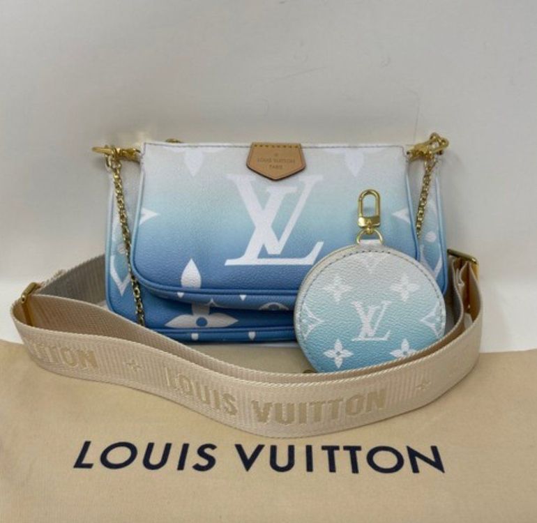 Louis Vuitton LV multi pochette by the pool Blue ref.274553 - Joli
