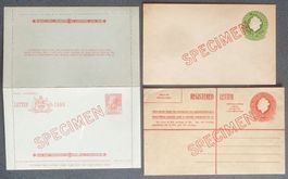 AUSTRALIA: 3 Postal Stationaries *, SPECIMEN
