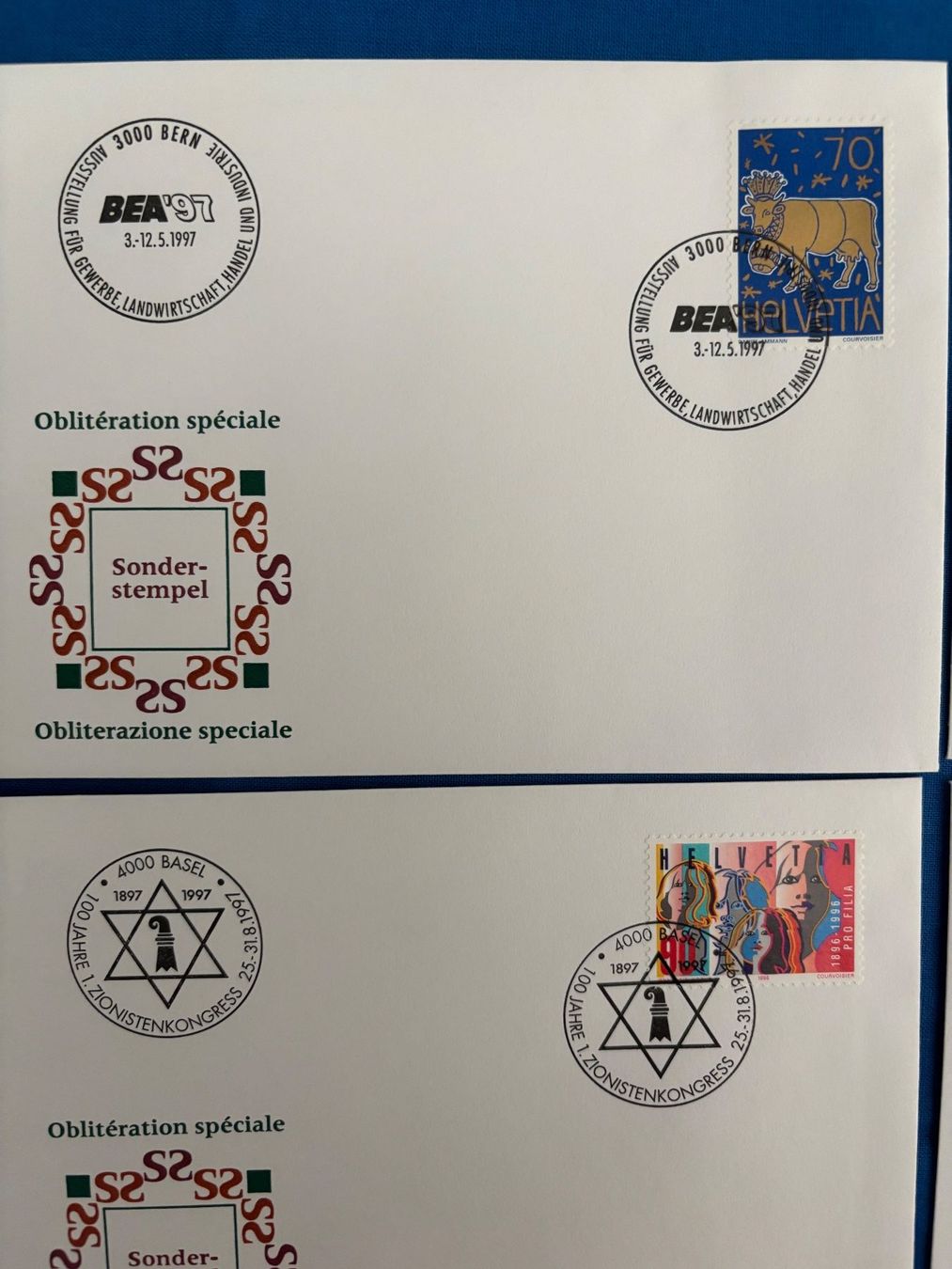 Tutti i francobolli: 1997 Sechs verschiedene Ersttagsbriefe – Usato da Horw venduto da Luki49 1
