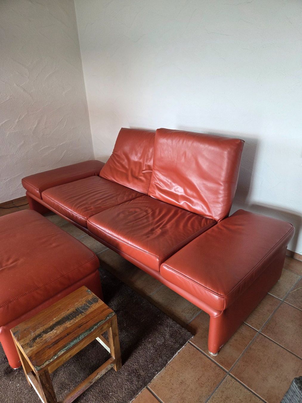 Koinor Divani: Leder Sofa mit Hockerbank Koinor – Usato da Madetswil venduto da ped_bd6z 1