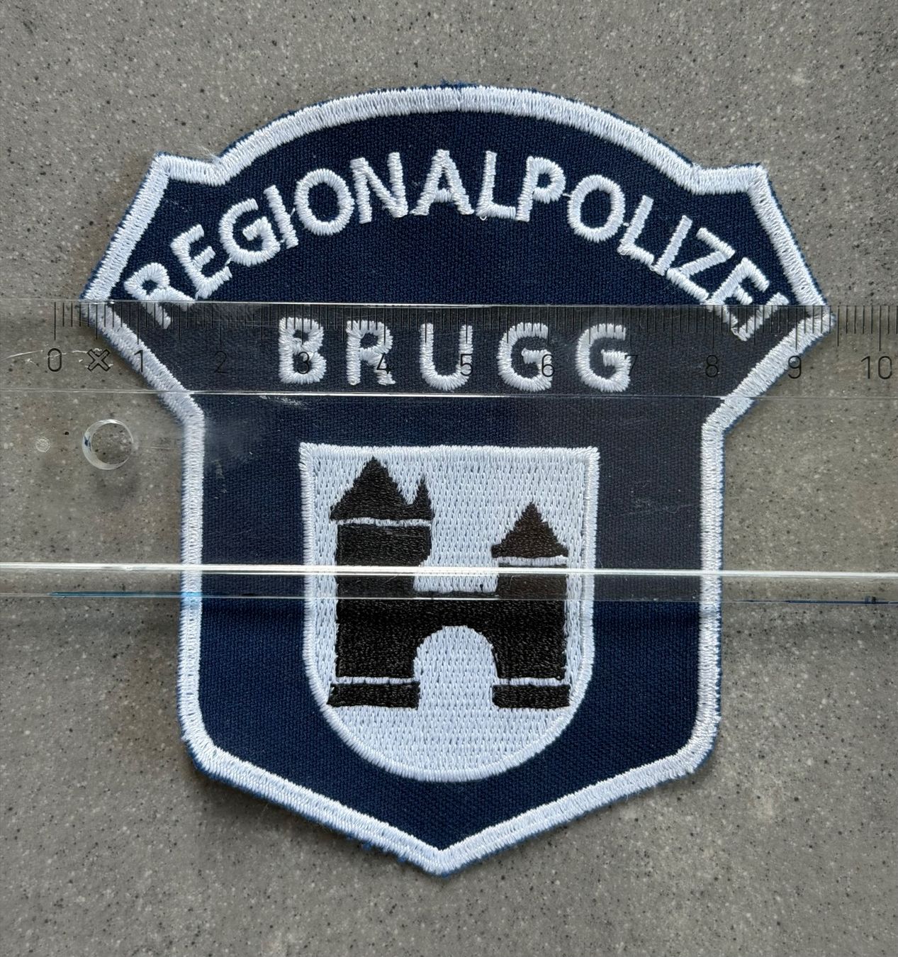 Placchette & Badge: STOFF ABZEICHEN EMBLEM, BADGE, PATCH, REGIONAL POLIZEI BRUGG – Usato da Remigen venduto da Reto1318 1