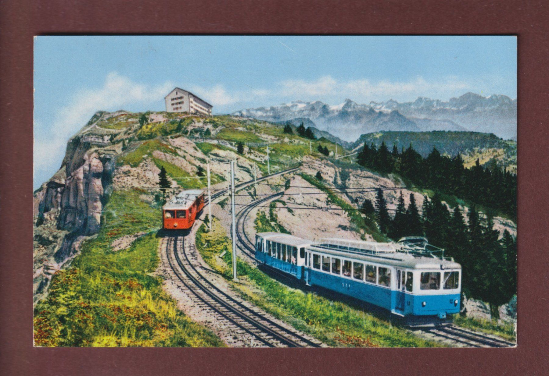 Cartoline postali: RIGI - Bahn - 1957 – Usato da Pully venduto da nicecards