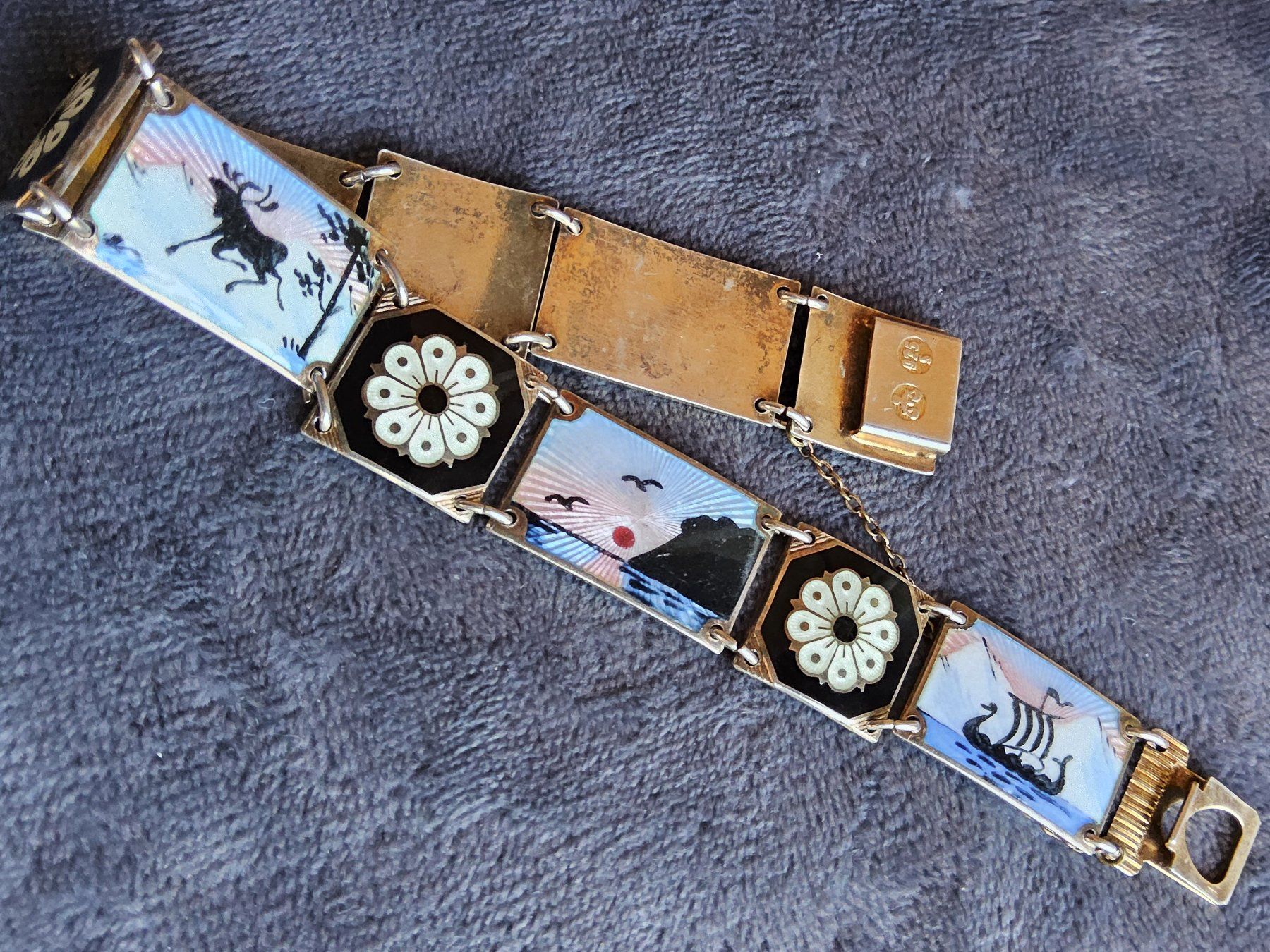 Bracciali & Braccialetti: Vintage David Andersen Email Sterling Armband 50er – Usato da Zürich venduto da SciTec 3