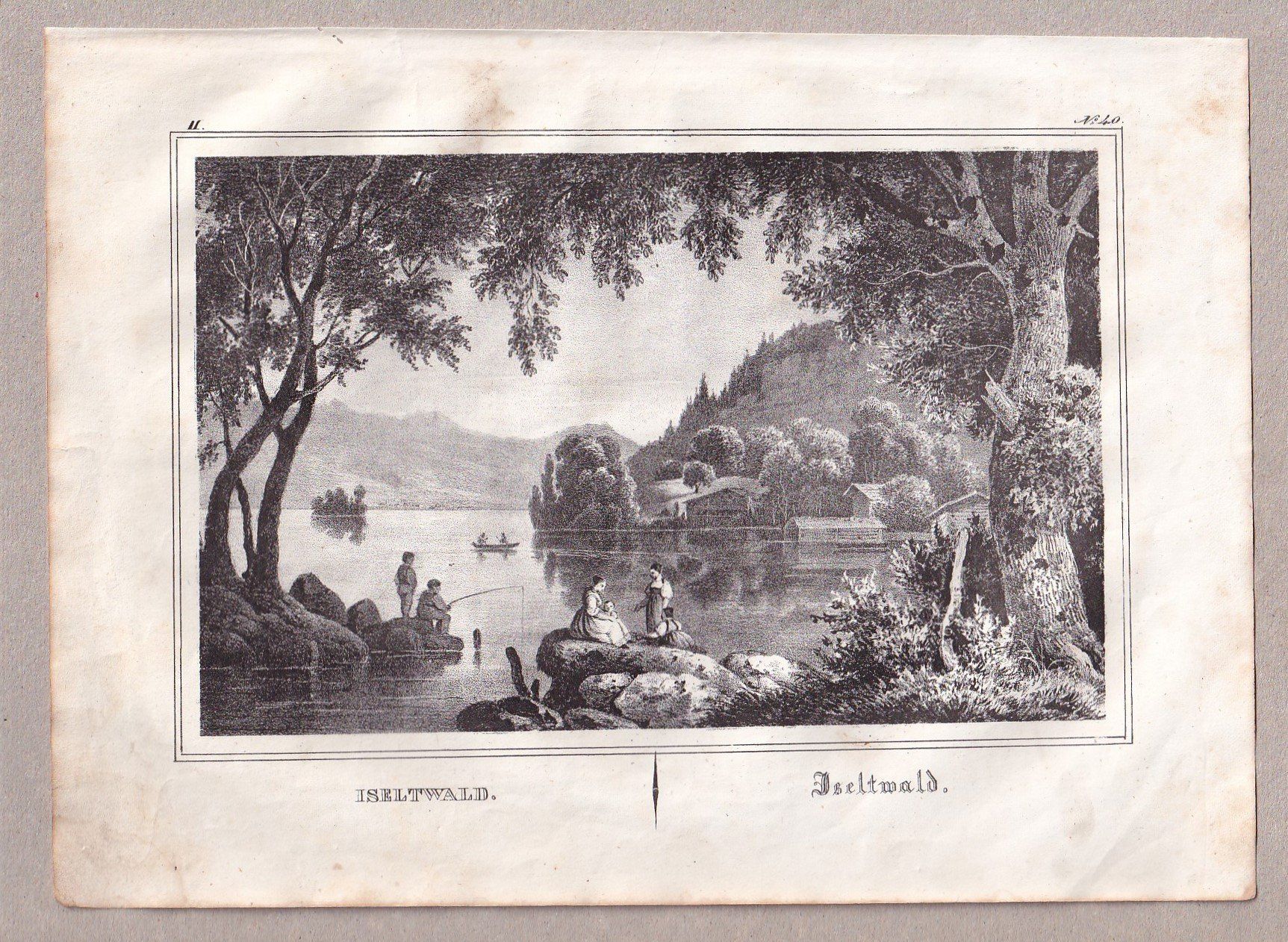 Incisioni: ISELTWALD, LITHOGRAPHIE VON 1836-1845 – Usato da Grüningen venduto da Kartensammler 1