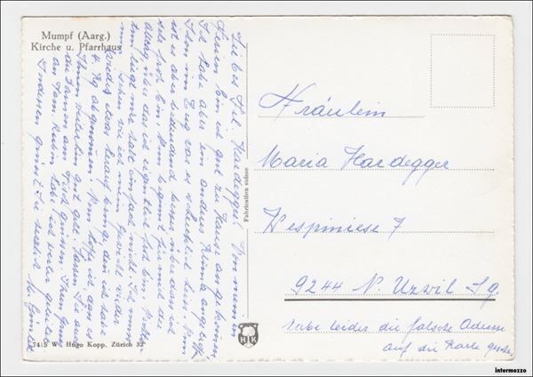 Cartoline postali: Mumpf // Kirche und Pfarrhaus – Antico da Basel venduto da intermezzo12 1