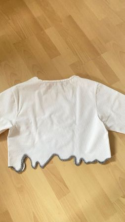 Zara Top Weiss Strukturmuster Gr. M - Sommer Must Have!