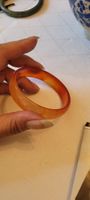 Bracelet vintage en agate, jade orange translucide superbe!