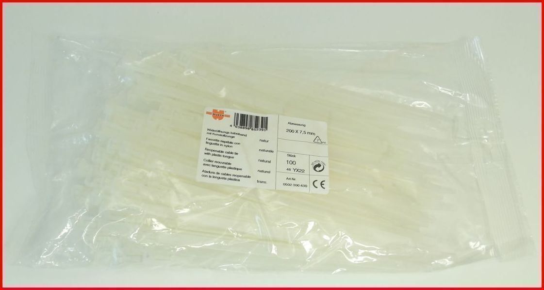 Cavi: Nylon Kabelbinder 200 x 4,5mm – Nuovo e nell'imballaggio originale da Villmergen venduto da Elektro-Mueller