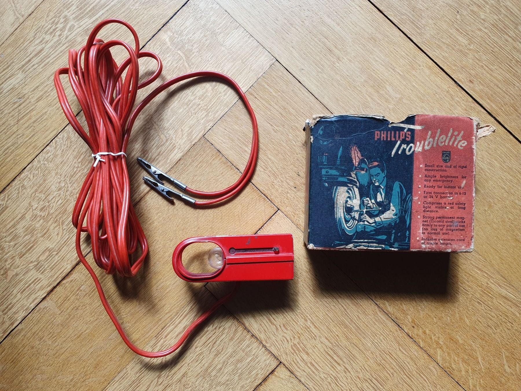 Philips Lampade: Vintage Lampe Notlicht Philips Troublelite, ca. 1950er – Usato da Zuerich venduto da Quatemberkind 1