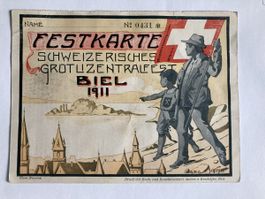 13) Grütlizentralfest Karte!Biel 1911!