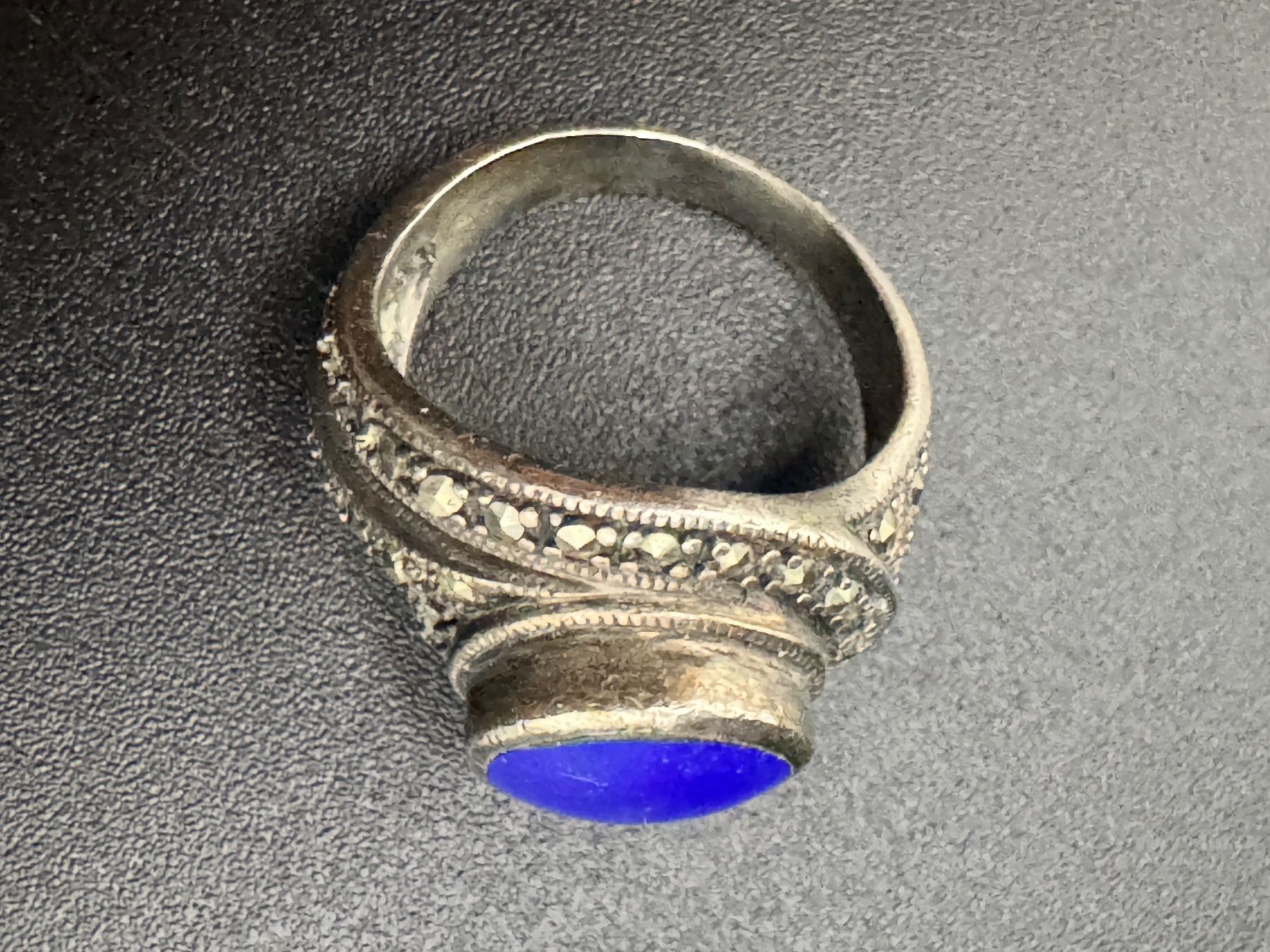 Anelli: Silberring 925 mit Lapislazuli und Markasiten Gr. 53 – Usato da Egg b. Zürich venduto da chantilly-lace 2