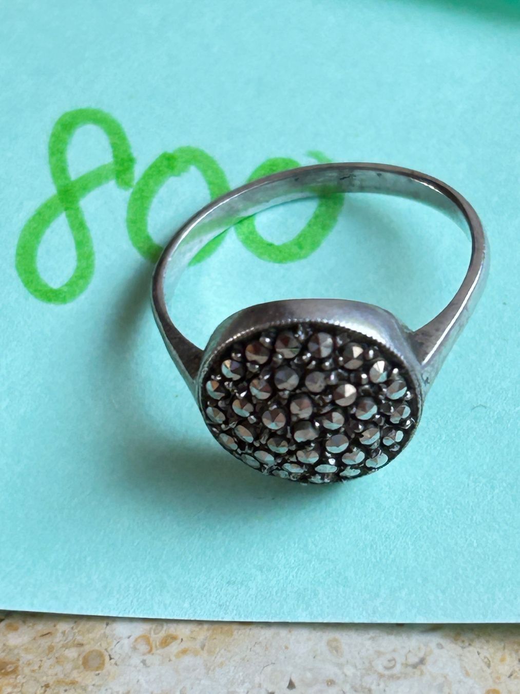 Anelli: Vintage Ring RUNDI Silber mit Markasiten (55) – Usato da Laufen venduto da Bellavitaboom 5