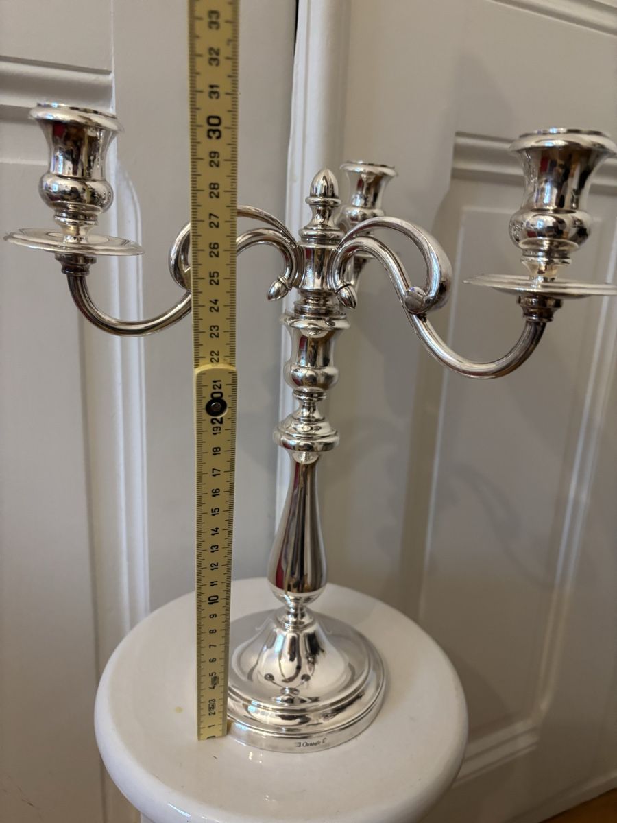 Christofle Portacandele: Christofle, chandelier à trois bras – Usato da Genève venduto da ati_tj8f 6