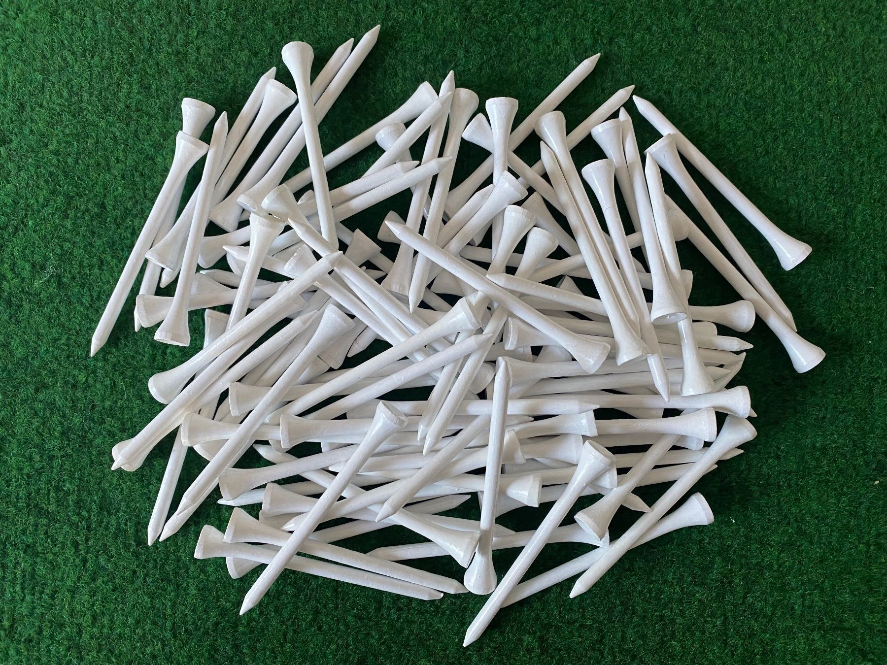 Articoli in legno: 250 Golftees 83mm Holz, weiss – Nuovo (secondo la descrizione) da Bergdietikon venduto da shimano4