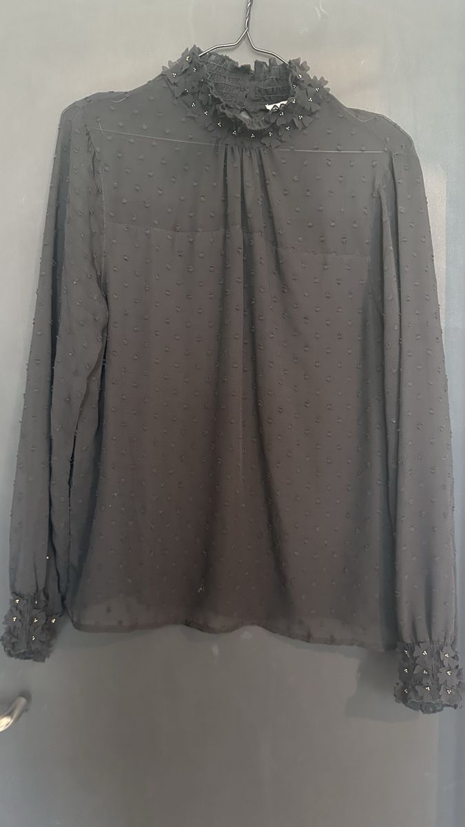 Top: Schwarze Cream Bluse, Grösse 40, festlich & elegant! – Usato da Neftenbach venduto da panam4