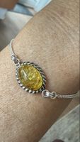 Bernstein Armband in Silber gefasst, Top Zustand!