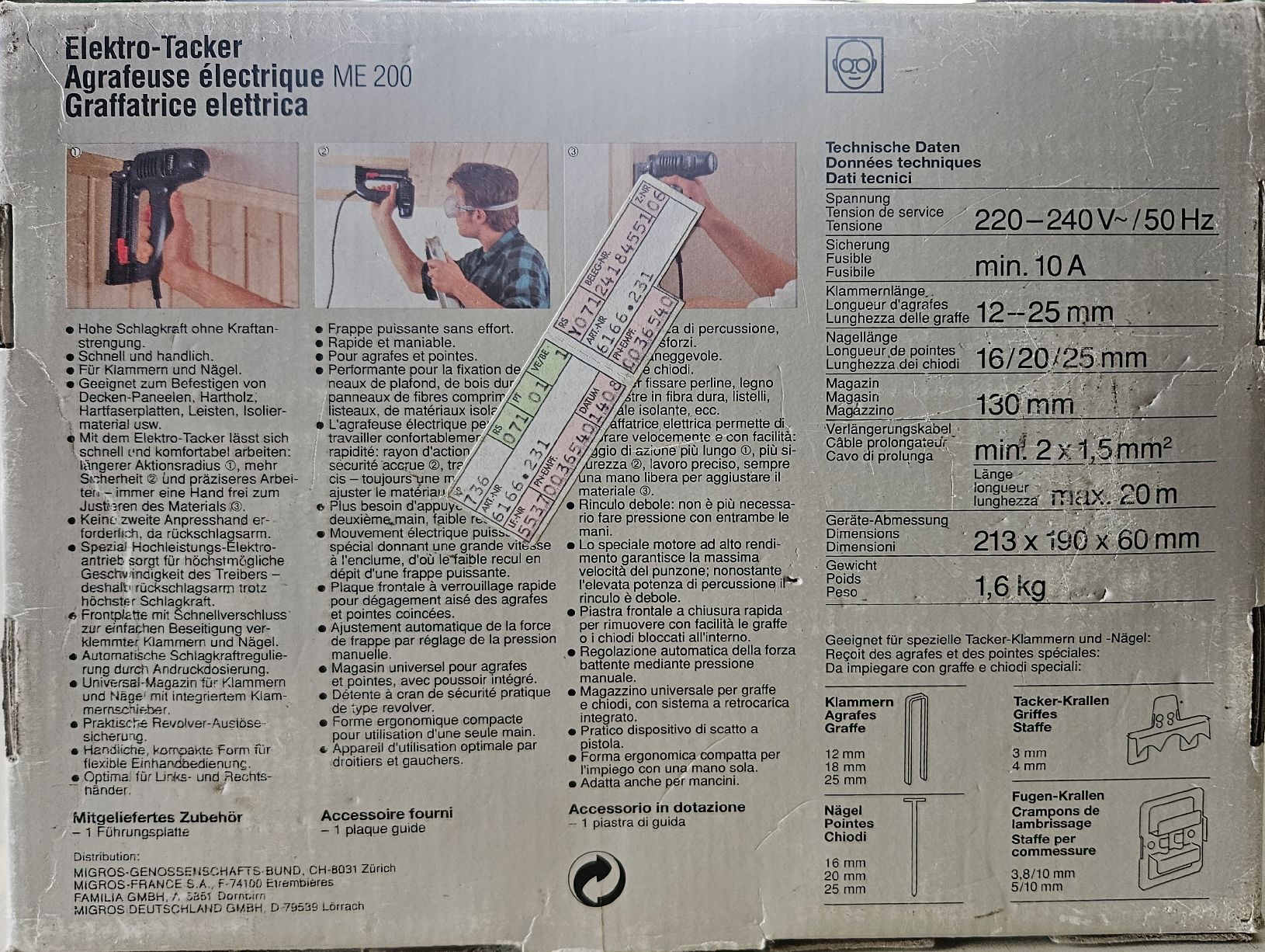 Tutti gli attrezzi: Elektro-Tacker mioelectric ME 200 Top Line gebraucht – Usato da Oberburg venduto da znas 4