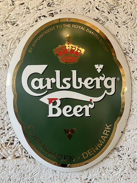 Insegne: antikes Email-Schild Carlsberg Beer – Usato da Güttingen venduto da Schattenwerker