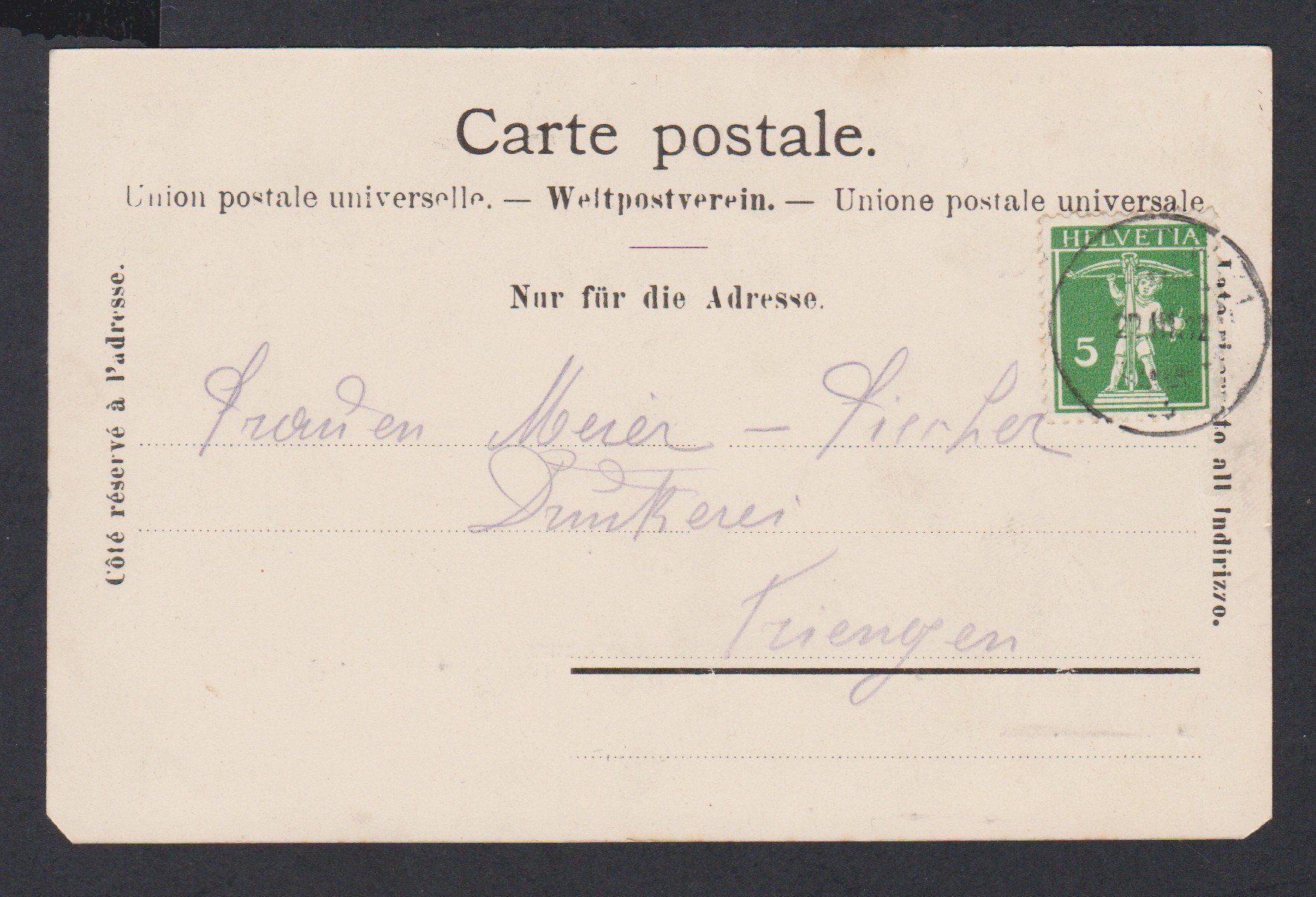 Cartoline postali: Buttisholz  LU   :   alte 5-Bild - Ansichtskarte gest. 1912 – Usato da Vitznau venduto da Ropaku 3