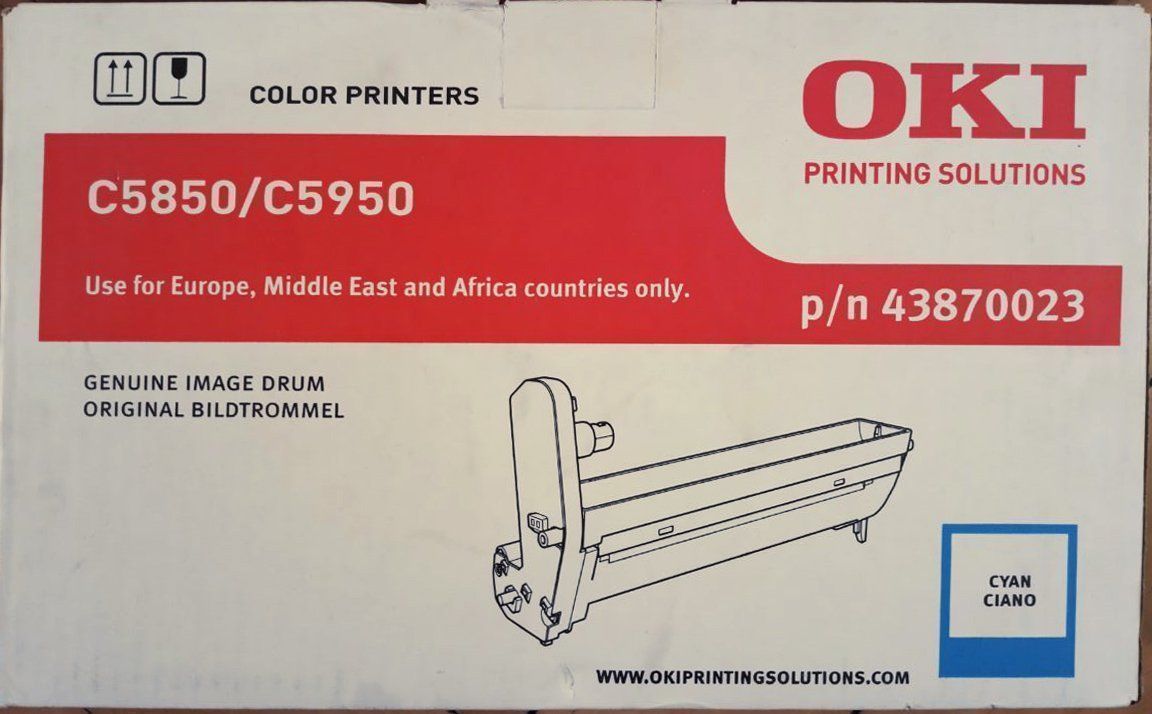 Oki Druckerpatronen & Toner: OKI Bildtrommel Drum C5850/C5950 Cyan Drucker Toner – Neu und originalverpackt aus st.gallen von Strubili