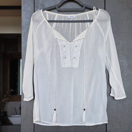 🐸 BLUSE MIT WUNDERSCHÖNER STICKEREI ONE SIZE