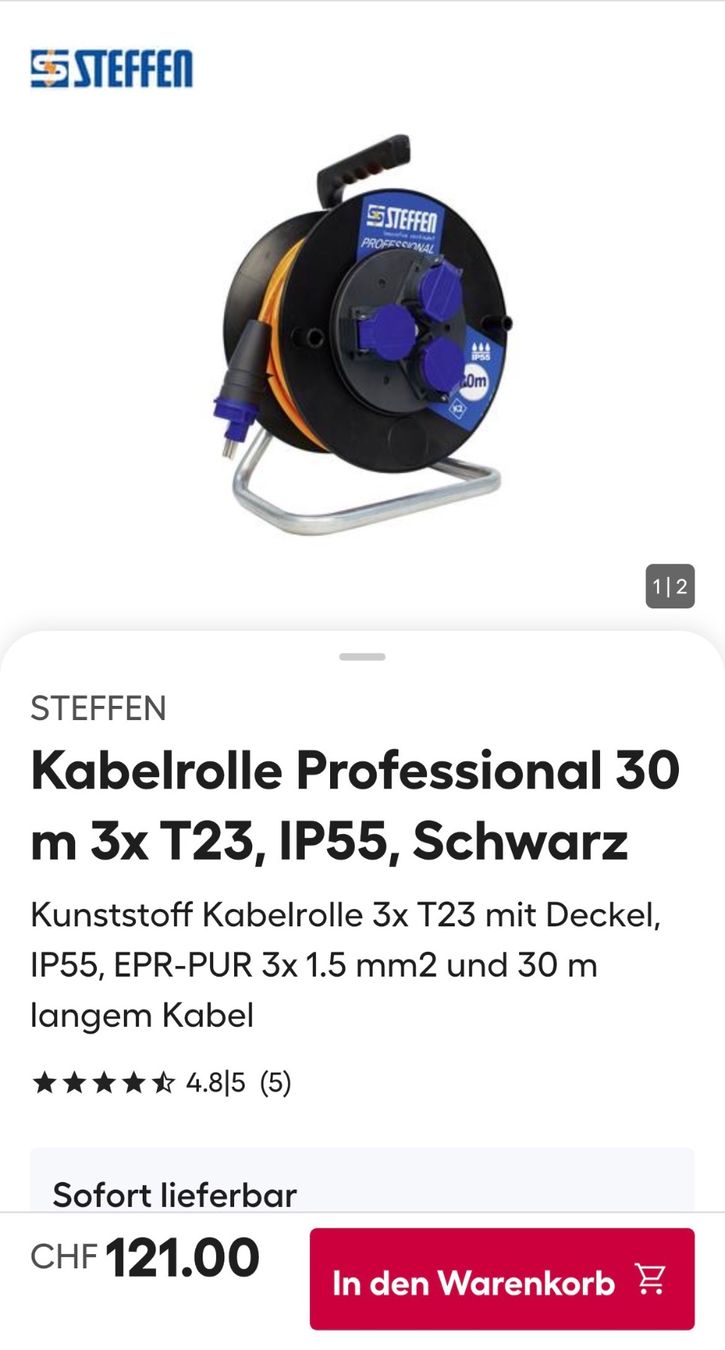 Kabel: Steffen Pro Kabelrolle 16A 220V 30m – Neu und originalverpackt aus Hersberg von Closterd 3