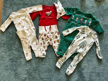 Baby Weihnachtskleidung Set - Gr 56 - wie neu