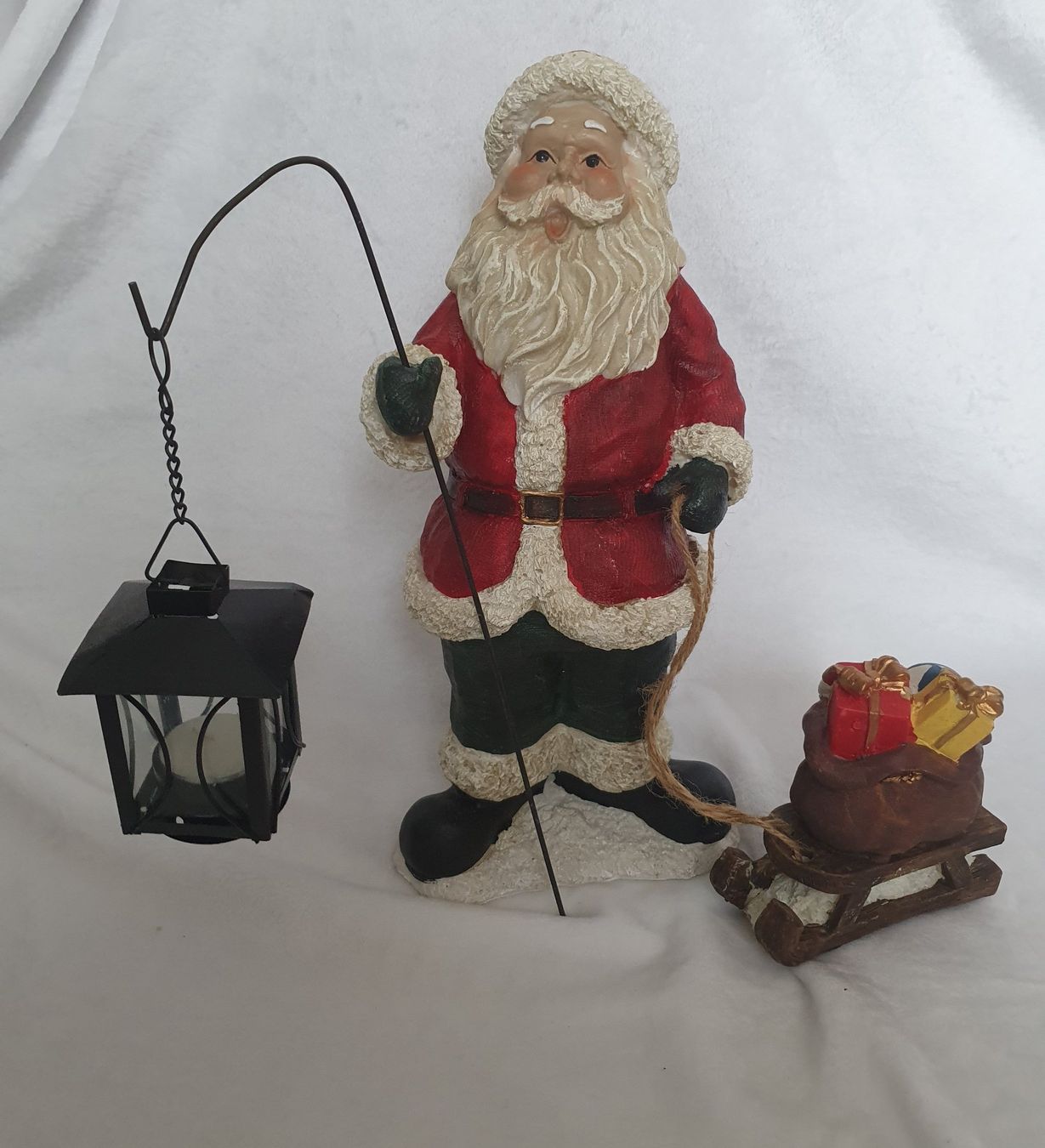 Alle Dekorationen: Nikolaus mit Schlitten und Laterne - Deko - 36 cm – Gebraucht aus Auw von beretta1966