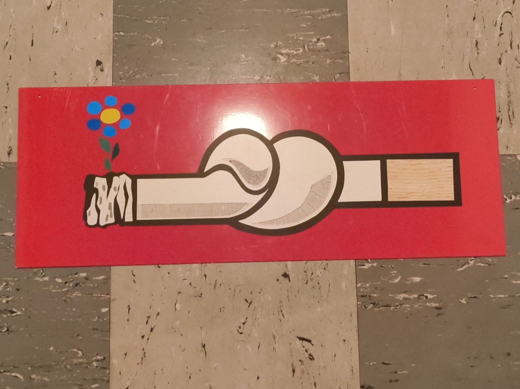 Schilder: Blechschild nicht Rauchen Vintage Rot Blume – Gebraucht aus stettlen von VintageBern_ch