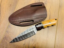 Damast Messer feststehend HANDMADE 21cm ODERMATT No. 30 NEU