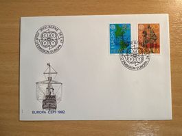 Europa Brief 1992, Ersttagsbrief mit Sonderstempel Bern