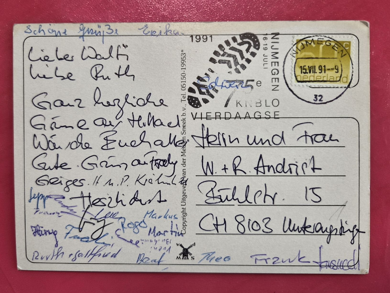 Cartoline postali: Nijmegen Vierdaagse 1991 – Usato da Melchnau venduto da Arthurius 1