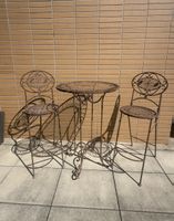 Wrought Iron Garden Table & 2 Chairs – Balcony / Terrace Set
