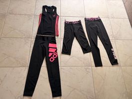 Adidas Sport Set Gr. 152 für Mädchen, Schwarz/Pink 🏃‍♀️